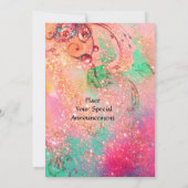 VRIJ DREAMEN OP EEN RODE, roze, groen Kaart (Achterkant)