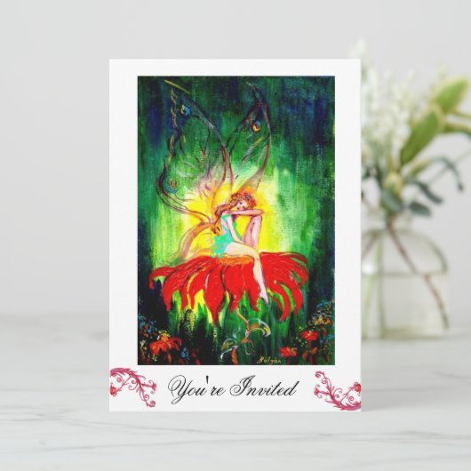 VRIJ DREAMEN OP EEN RODE STROOMMEER wit geel groen Kaart (Staand voorkant)