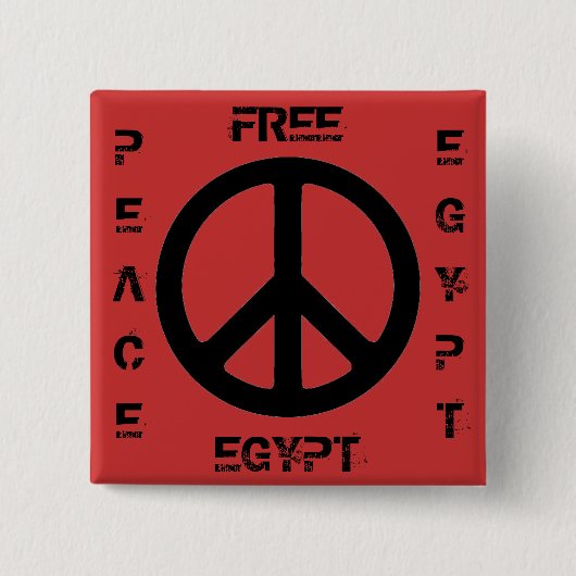 VRIJ EGYPTE PEACE EGYPTE VIERKANTE BUTTON 5,1 CM (Voorkant)