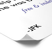 Vrij en onafhankelijk - blauw poster (Hoek)