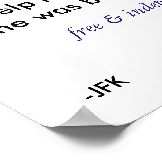 Vrij en onafhankelijk - blauw poster (Hoek)