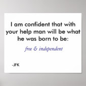 Vrij en onafhankelijk - blauw poster (Voorkant)