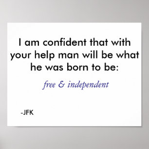 Vrij en onafhankelijk - blauw poster