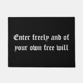 Vrij en uit vrije wil invoeren deurmat (Voorkant)