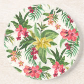 Vrij exotische bloemen zandsteen onderzetter (Voorkant)