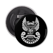 Vrij fietsen button flesopener (Voorkant)