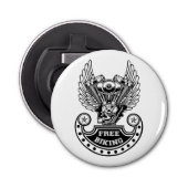 Vrij fietsen button flesopener (Voorkant)