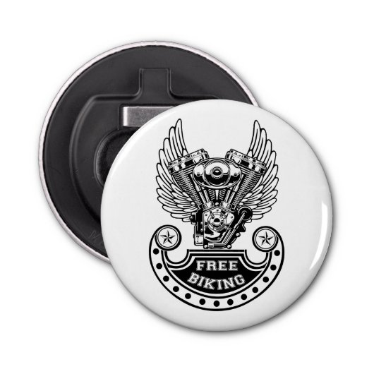 Vrij fietsen button flesopener (Voorkant)