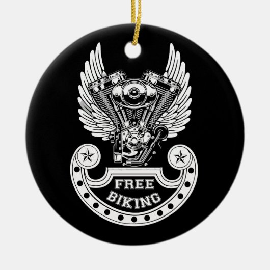 Vrij fietsen keramisch ornament (Voorkant)