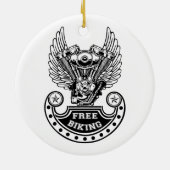 Vrij fietsen keramisch ornament (Achterkant)