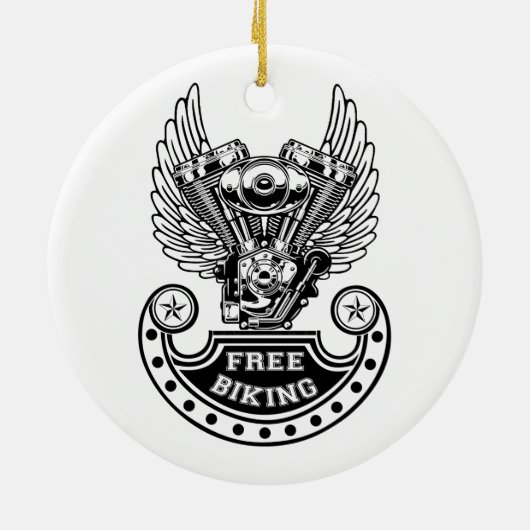 Vrij fietsen keramisch ornament (Achterkant)