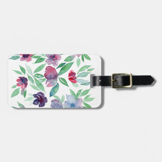 Vrij Floral - Blauw, Paars, groen wijngaarden Bagagelabel