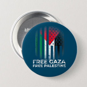 Vrij Gaza Palestina Vintage Vlag Palestijns Ronde Button 7,6 Cm