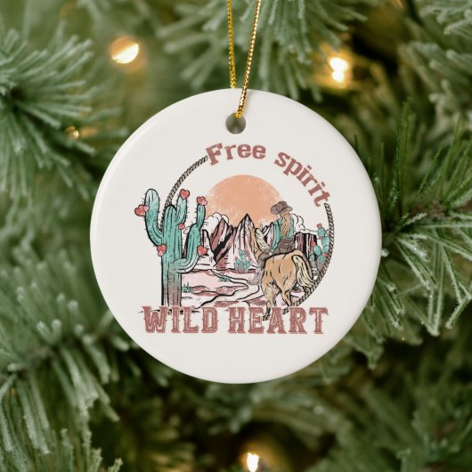 Vrij Geest, Wild Heart | Western land Keramisch Ornament (Boom)