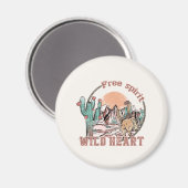 Vrij Geest, Wild Heart | Western land Magneet (Voorkant / Achterkant)