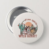 Vrij Geest, Wild Heart | Western land Ronde Button 7,6 Cm (Voorkant /achterkant)