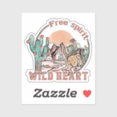 Vrij Geest, Wild Heart | Western land Sticker (Vel)