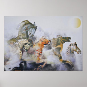 VRIJ GESCHILDE KOOLSTOFHORSES POSTER