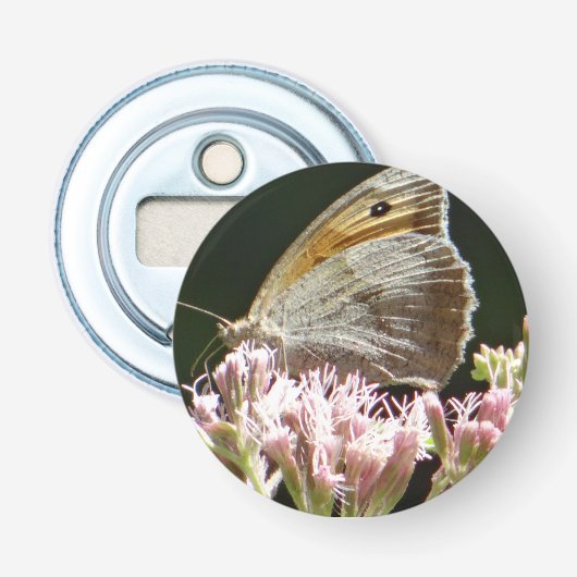 Vrij grote vlinder  button flesopener (Voorkant)