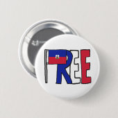 Vrij Haïti Ronde Button 5,7 Cm (Voorkant /achterkant)