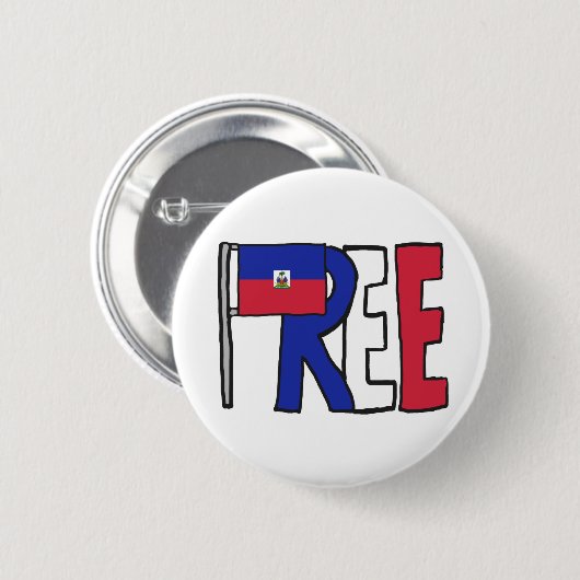 Vrij Haïti Ronde Button 5,7 Cm (Voorkant /achterkant)