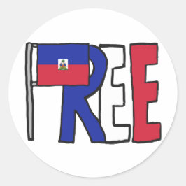 Vrij Haïti Ronde Sticker