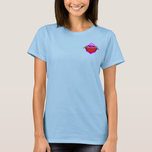 Vrij Hart Geometrisch Geblokkeerd T-shirt (Voorkant)