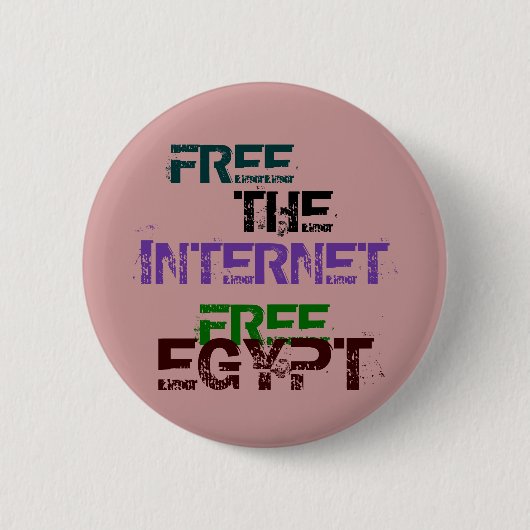 VRIJ HET INTERNET VRIJE EGYPTE RONDE BUTTON 5,7 CM (Voorkant)