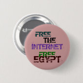 VRIJ HET INTERNET VRIJE EGYPTE RONDE BUTTON 5,7 CM (Voorkant /achterkant)