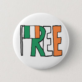Vrij Ierland Ronde Button 5,7 Cm