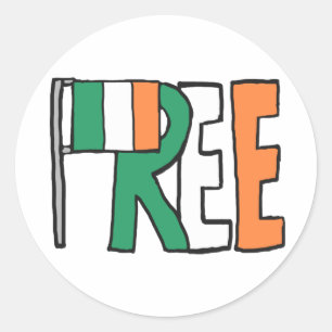 Vrij Ierland Ronde Sticker