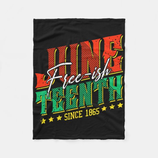 Vrij-ige Juneteenth Zwarte Geschiedenis Viering va Fleece Deken (Voorkant)