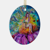 VRIJ IN DE NACHT VIBRANT BLUE SAPPHIRE Gem Keramisch Ornament (Rechts)