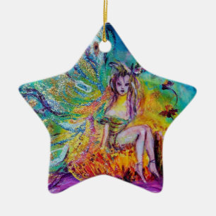 VRIJ IN DE NACHT VIBRANT BLUE SAPPHIRE Gem Keramisch Ornament