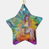 VRIJ IN DE NACHT VIBRANT BLUE SAPPHIRE Gem Keramisch Ornament (Links)