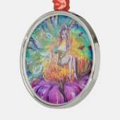 VRIJ IN DE NACHT VIBRANT BLUE SAPPHIRE Gem Metalen Ornament (Links)