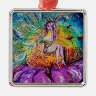 VRIJ IN DE NACHT VIBRANT BLUE SAPPHIRE Gem Metalen Ornament