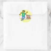 Vrij in Jezus Ronde Sticker (Tas)