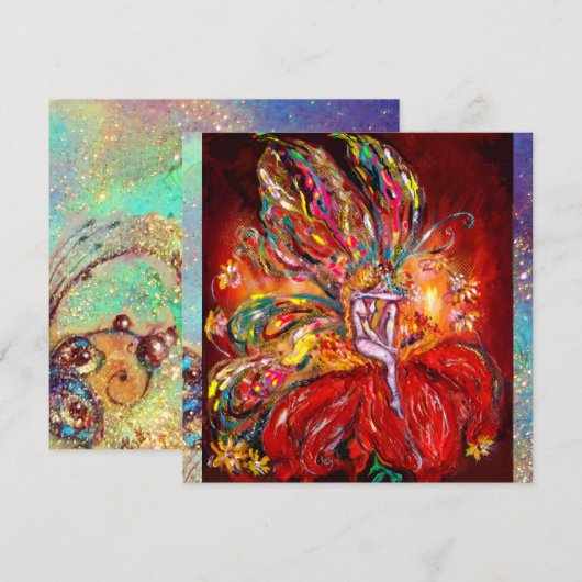 VRIJ IN rood geel groen blauw Aankondiging (Voorkant / Achterkant)