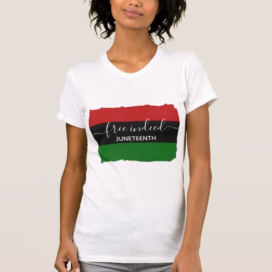 VRIJ INDEERD Pan African JUNETEENTH T-shirt (Voorkant)