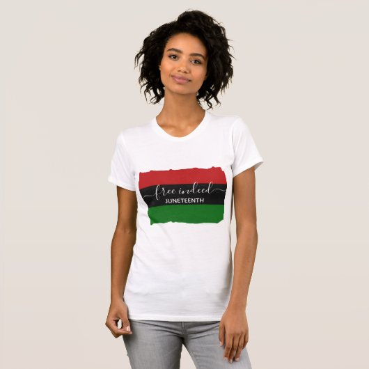 VRIJ INDEERD Pan African JUNETEENTH T-shirt (Voorkant volledig)