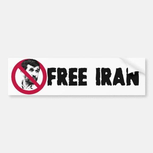 Vrij Iran - Ahmadinejad Bumpersticker (Voorkant)