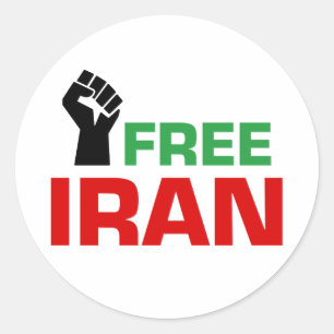 Vrij Iran Anti-Iranoorlog Ronde Sticker