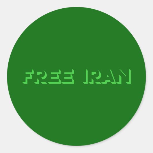 Vrij Iran Ronde Sticker (Voorkant)