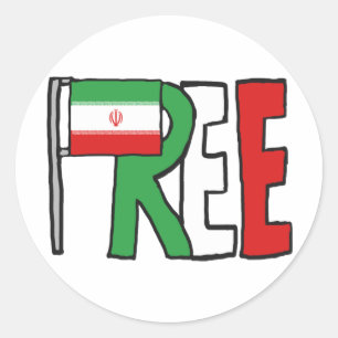 Vrij Iran Ronde Sticker