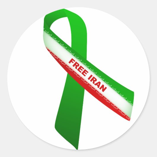 Vrij Iran Ronde Sticker (Voorkant)