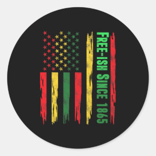 Vrij-ish Juneteenth Day Flag Black Pride 1865 Afri Ronde Sticker