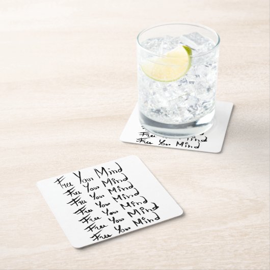 VRIJ JE GEDACHT! Motivatie kalligrafie Kartonnen Onderzetters (Insitu)