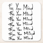 VRIJ JE GEDACHT! Motivatie kalligrafie Kartonnen Onderzetters (Voorkant)