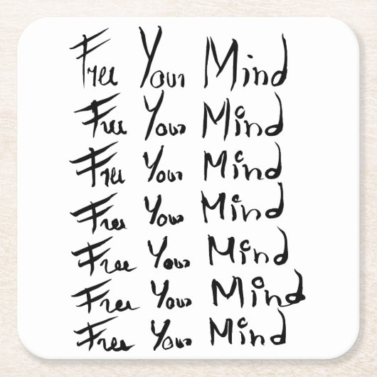 VRIJ JE GEDACHT! Motivatie kalligrafie Kartonnen Onderzetters (Voorkant)